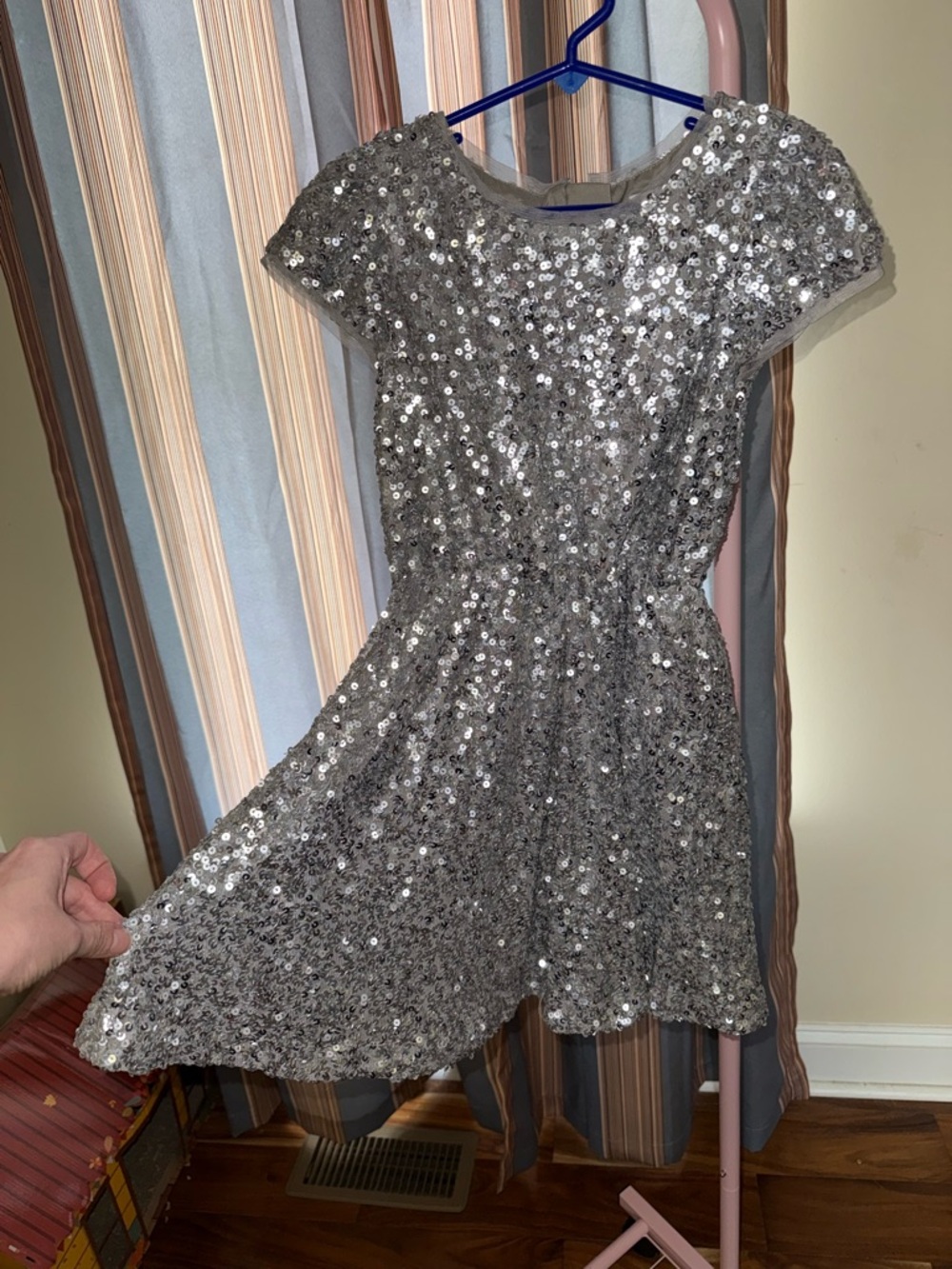 GAP Kids Silver Sequin Dress Size M